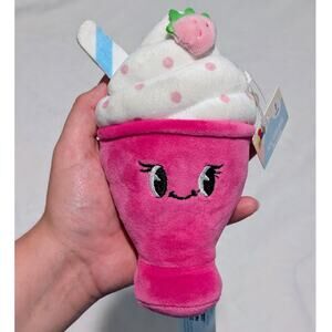 Cute Smiley Pink Mini Ice Cream Cone Plush Toy